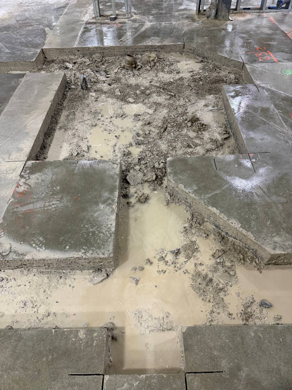 Cutting cement slab